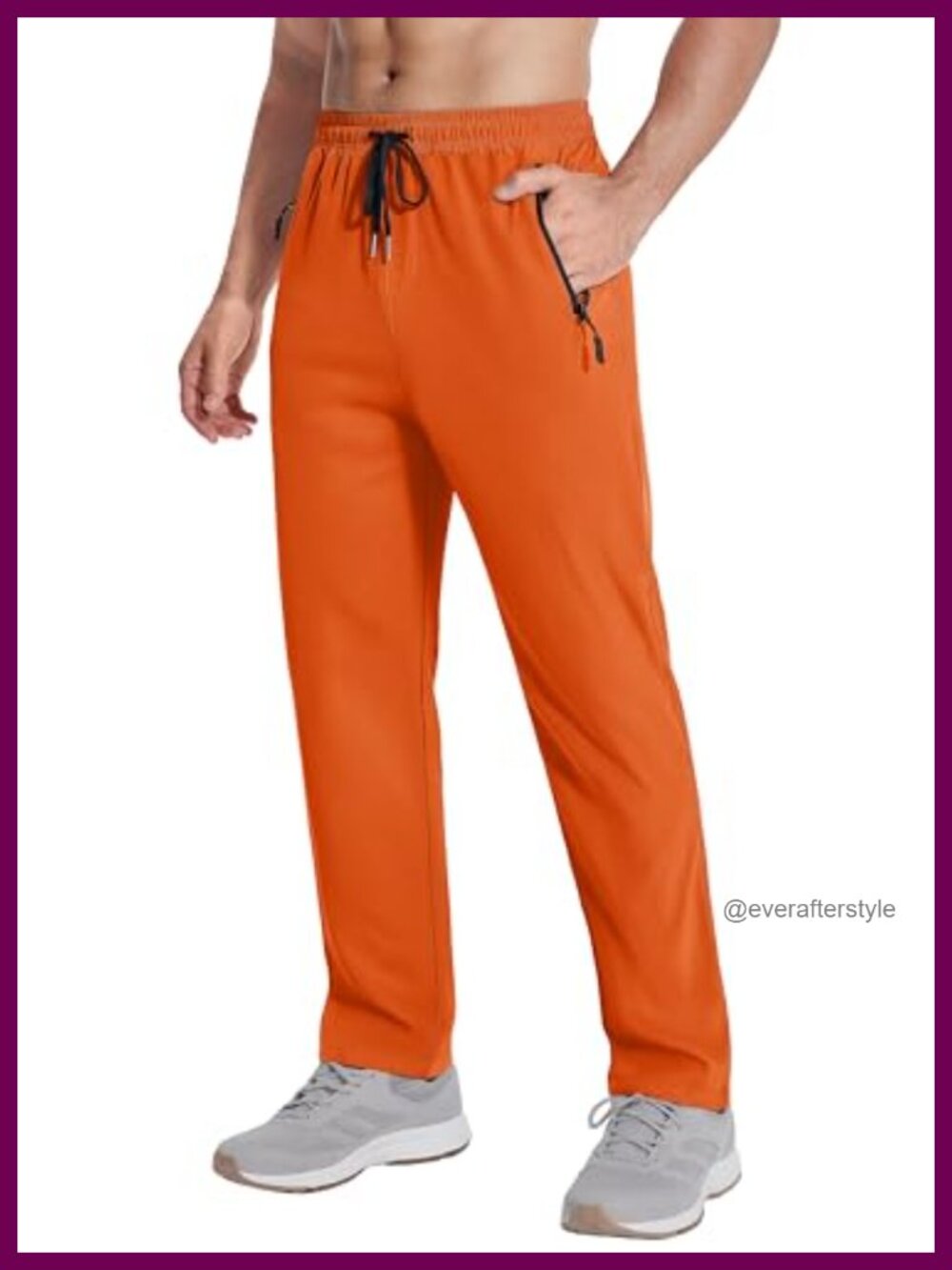Men's Quick Dry Stretch Joggers with Zipper Pockets Sweatpants